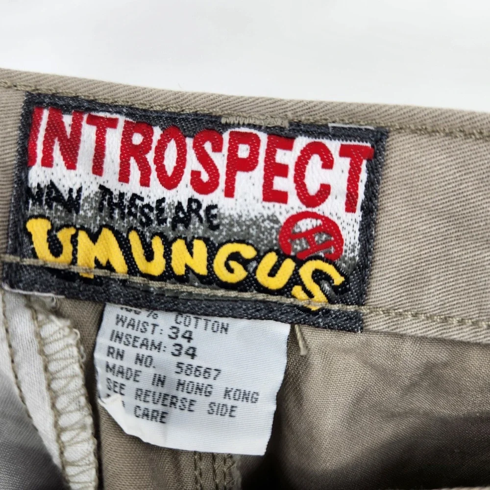 NWT Vintage Introspect Umungus Baggy Khaki Pants 90s Skate Streetwear 34x34 Y2K